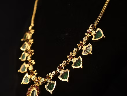 Traditional High-Quality Gold Plated Palakka Necklace – Kerala Style Bridal
