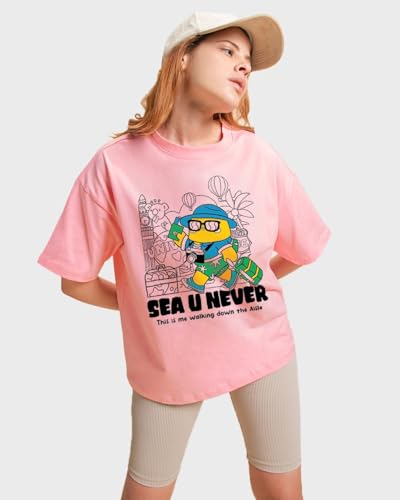 Bewakoof Women Cotton Graphic Oversized Fit T-Shirt