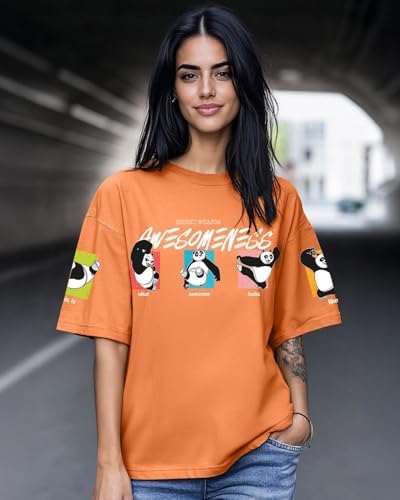 Bewakoof Women Cotton Graphic Oversized Fit T-Shirt