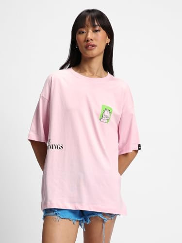 Bewakoof Women Cotton Graphic Oversized Fit T-Shirt