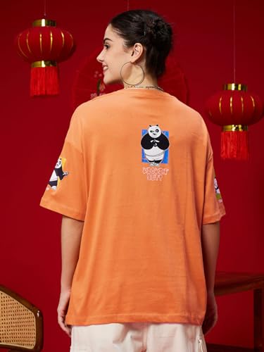 Bewakoof Women Cotton Graphic Oversized Fit T-Shirt