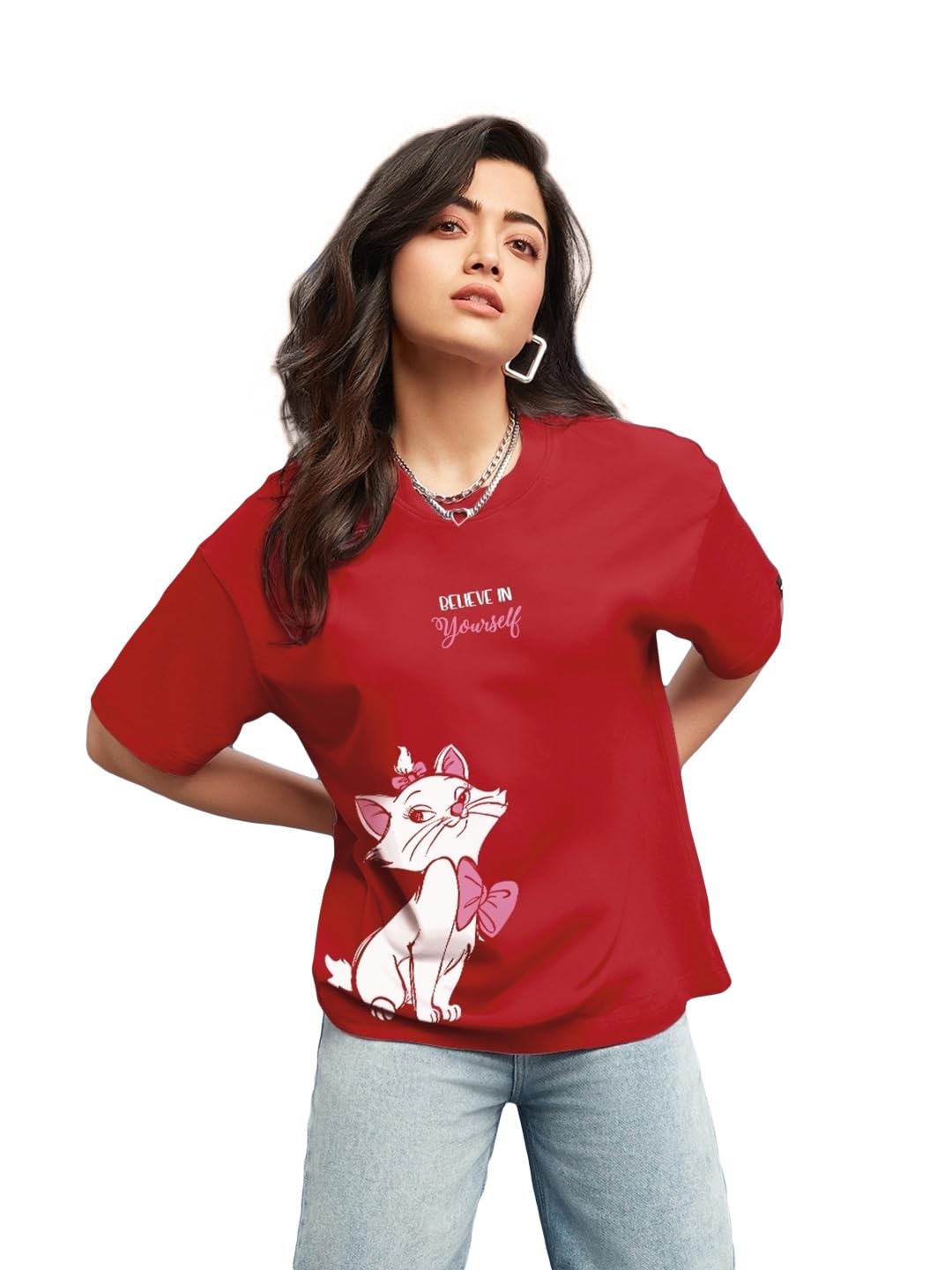 Bewakoof Women Cotton Graphic Oversized Fit T-Shirt