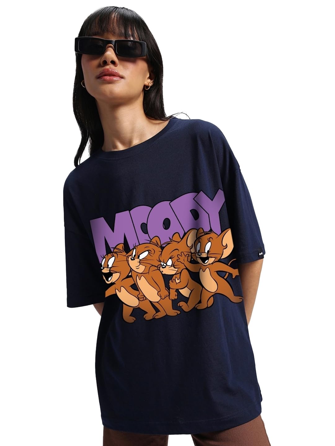 Bewakoof Women Cotton Graphic Oversized Fit T-Shirt