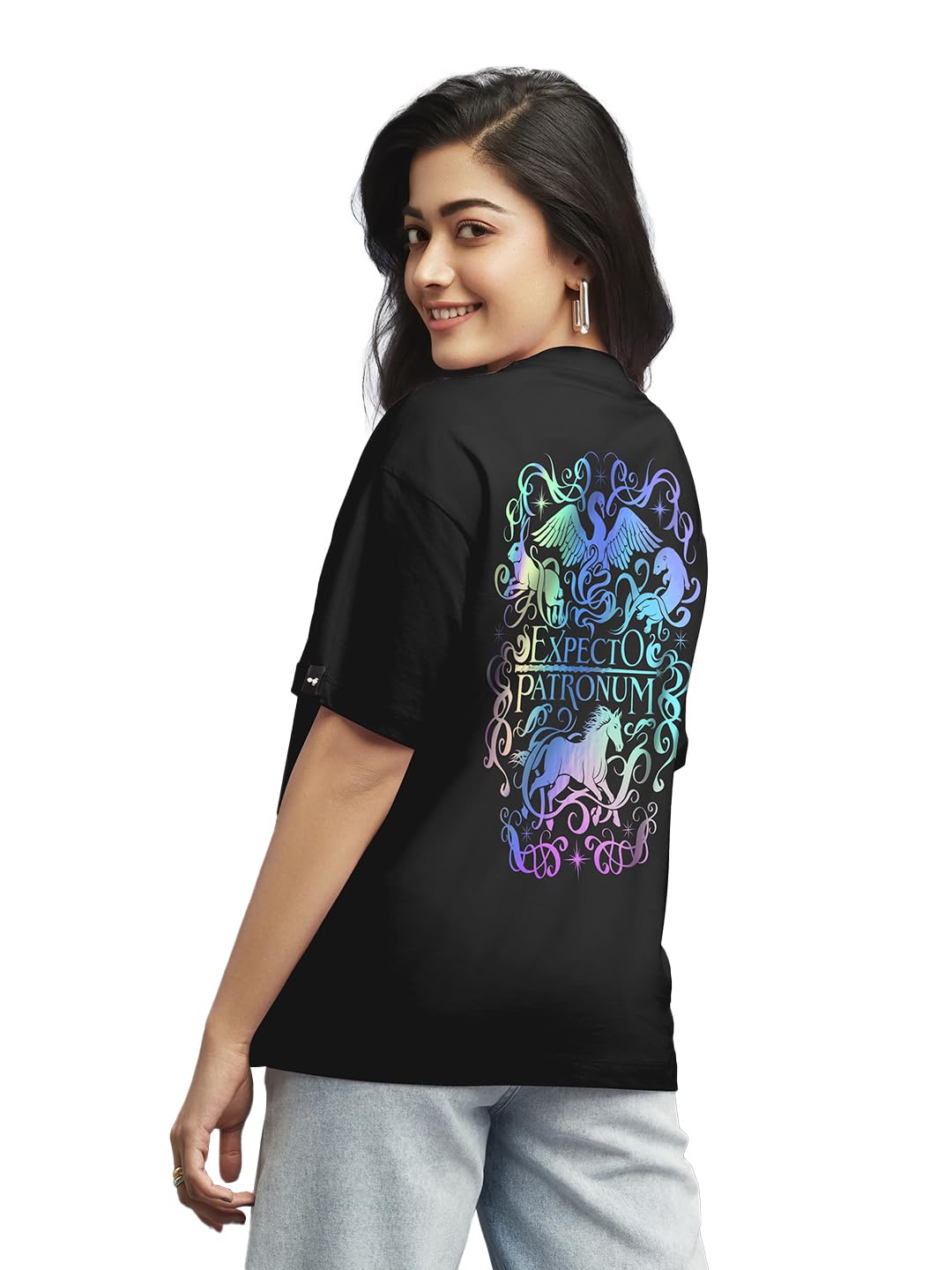 Bewakoof Women Cotton Graphic Oversized Fit T-Shirt