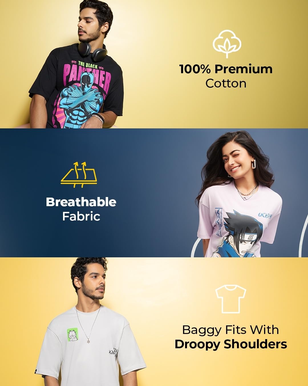 Bewakoof Women Cotton Graphic Oversized Fit T-Shirt