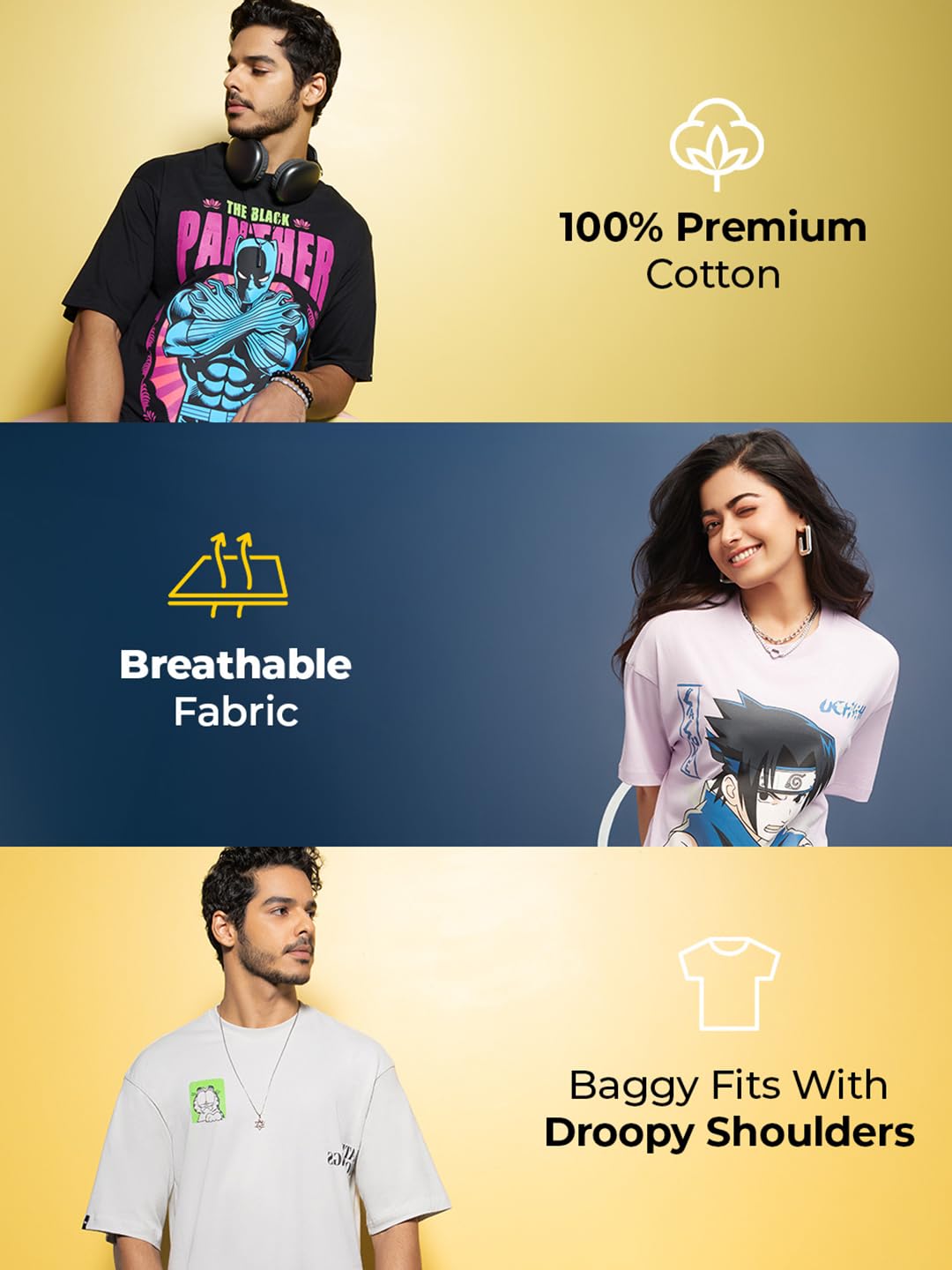 Bewakoof Women Cotton Graphic Oversized Fit T-Shirt