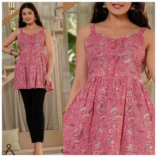 sleevess short kurti