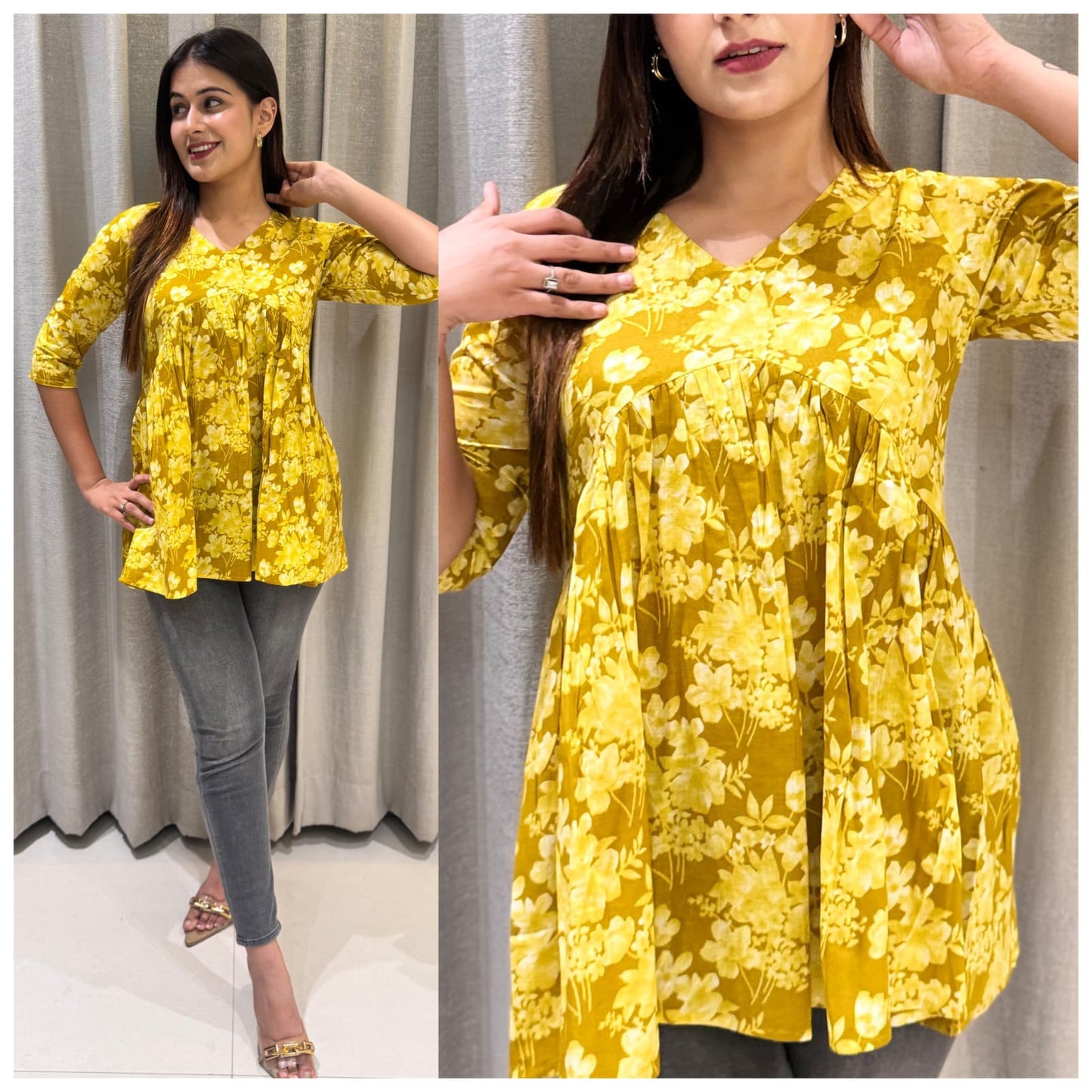 3/4 sleeve short kurti