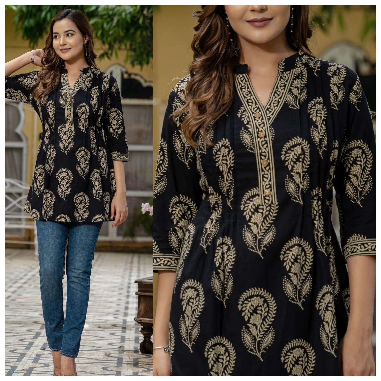 Cotton Zig-Zag Criss Cross Top