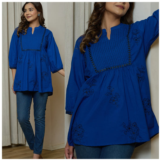 Cotton Zig-Zag Criss Cross Top