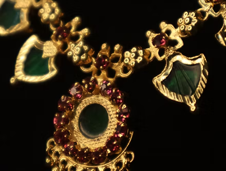 Traditional High-Quality Gold Plated Palakka Necklace – Kerala Style Bridal